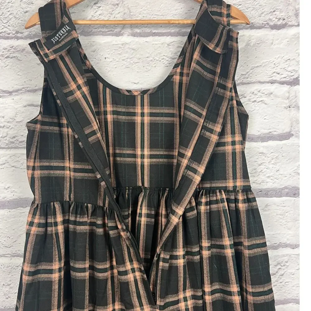 Disturbia Womens 10 Grunge Academia Witchy Edgy Emo Plaid Fit & Flare Mini Dress - Picture 6 of 10